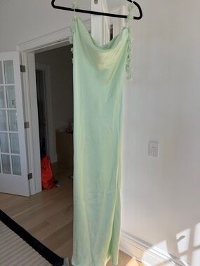 Self-Portrait Mint Green Cowl Neck Midi Dress